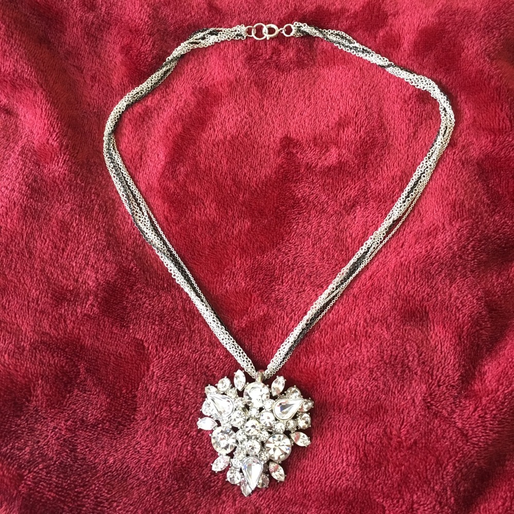 Crystal and silver enhancer with  chain